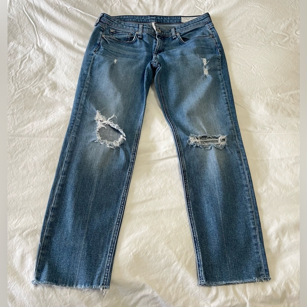 Rag & Bone | Women’s 28 | Low Rise Slim Boyfriend Jeans | Aviation | Distressed
